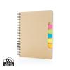 A5 Kraft spiral notebook with sticky notes